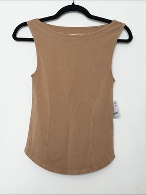 We the Free Knit Tank Top Tan Boatneck size Small